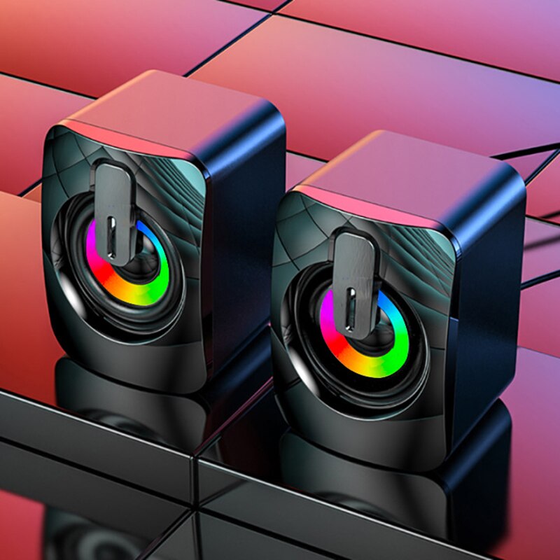 HIFI ステレオ USB 有線スピーカー PC スピーカー USB 有線 Caixa De Som RGB ライト付きボリュームコントロール 3.5 ミリメートル AUX-in デスクオーディオシステム