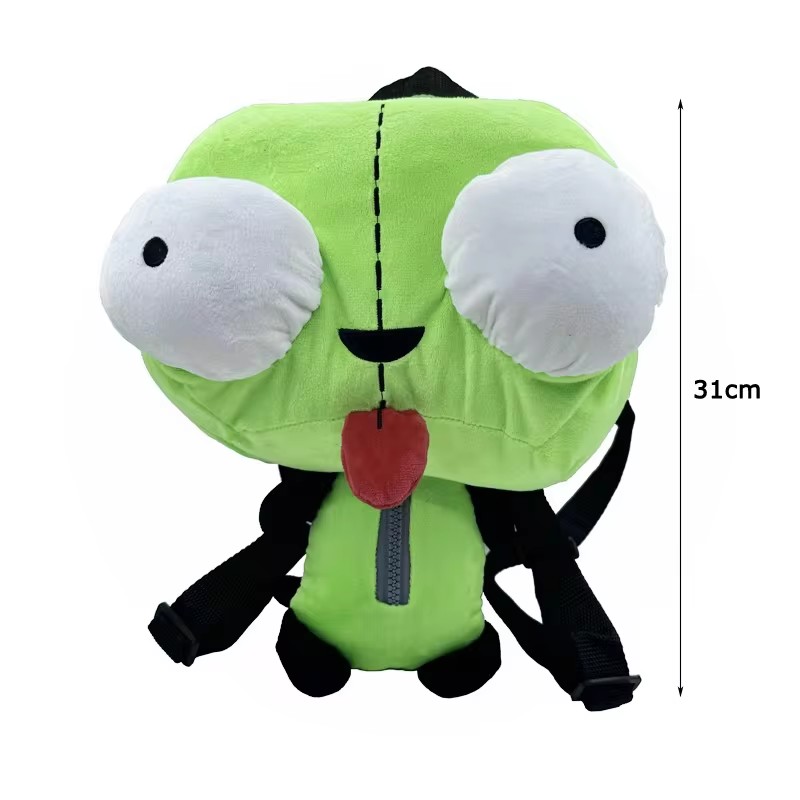 新しいエイリアンインベーダー Zim 3D 目ロボット Gir ナップザックかわいいぬいぐるみグリーンかわいいぬいぐるみナップザック Gir のクリスマスギフト用