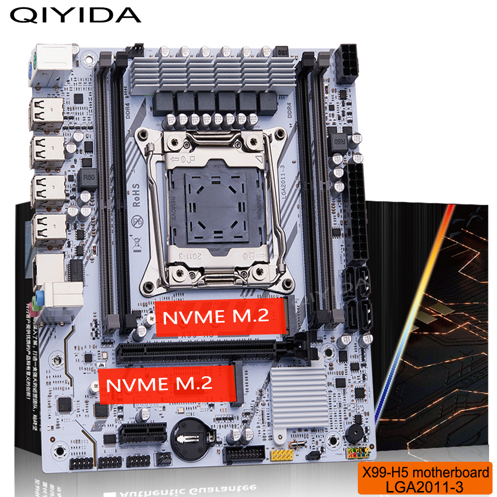 QIYIDA X99 Motherboard LGA 2011 3 Xeon CPU E5 V3 V4 DDR4 RAM NVME M.2 PCI3.0 16X SATA M-ATX