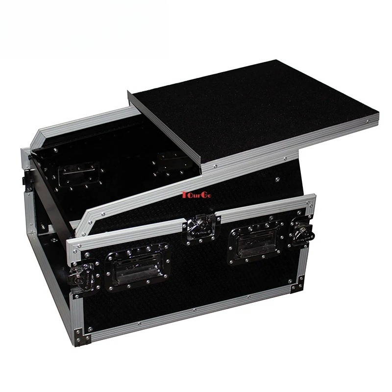 6U ラック 13U トップミキサー DJ コンボ フライトケース 取り外し可能なラップトップ棚付き プロ用オーディオ機器の保護ストレージ