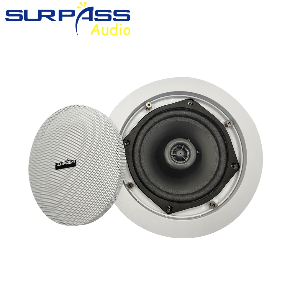 Surpass 簡単インストール天井パッシブスピーカー 5 ''8ohm 定抵抗入力 PA 天井スピーカー家庭用壁アンプ