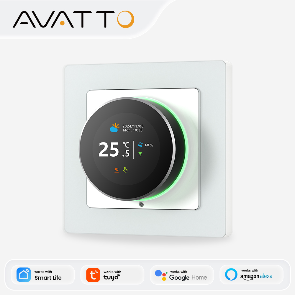 AVATTO WiFi スマートノブサーモスタット温度コントローラー水ガスボイラー電気加熱 Tuya Alexa Google ホーム用