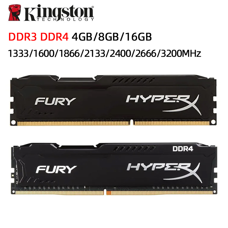 HyperX Fury DDR3 DDR4 4GB 8GB 16GB 1333MHz 1600MHz 1866MHz 2400MHz 2666MHz 3200MHz DIMM PC3-12800 PC4-25600 DDR4 RAM