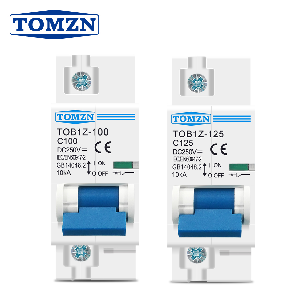 1 個 TOMZN 1P 80A 100A 125A DC MCB 250V サーキットブレーカー太陽光発電システム C カーブ