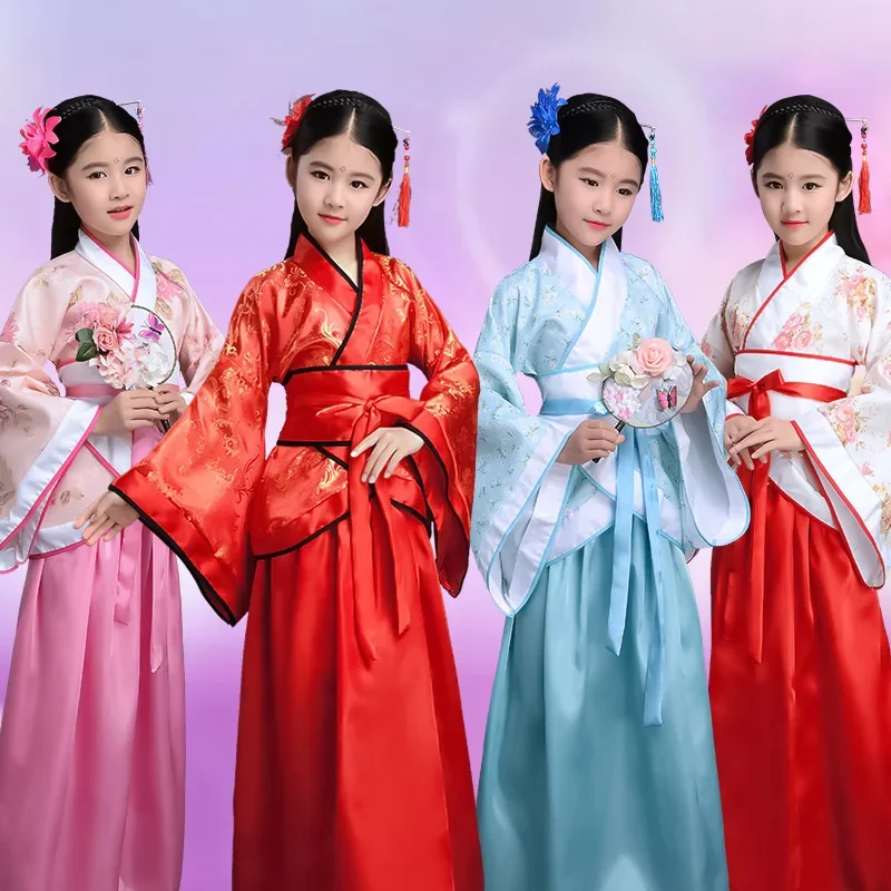 秋のツーピースセット子供韓服コスプレ唐ガールスーツダンス衣装ベビー服古代少女服韓服子供スーツ