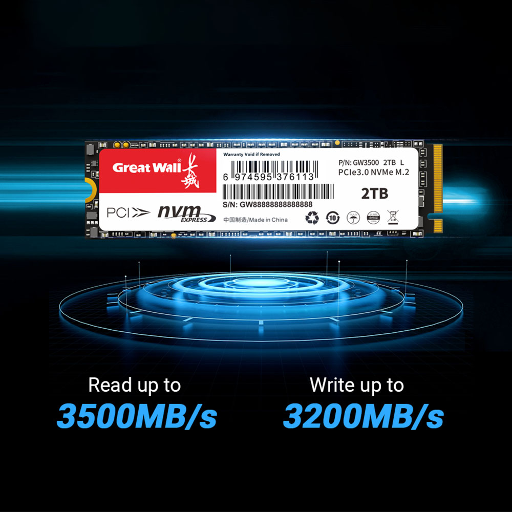 Great Wall M2 NVME SSD 256GB 512GB 1TB 2TB Ssd 速度 3500MB/s M.2 PCIe 3.0 ソリッドステートドライブ NVME ノートブックデスクトップ用