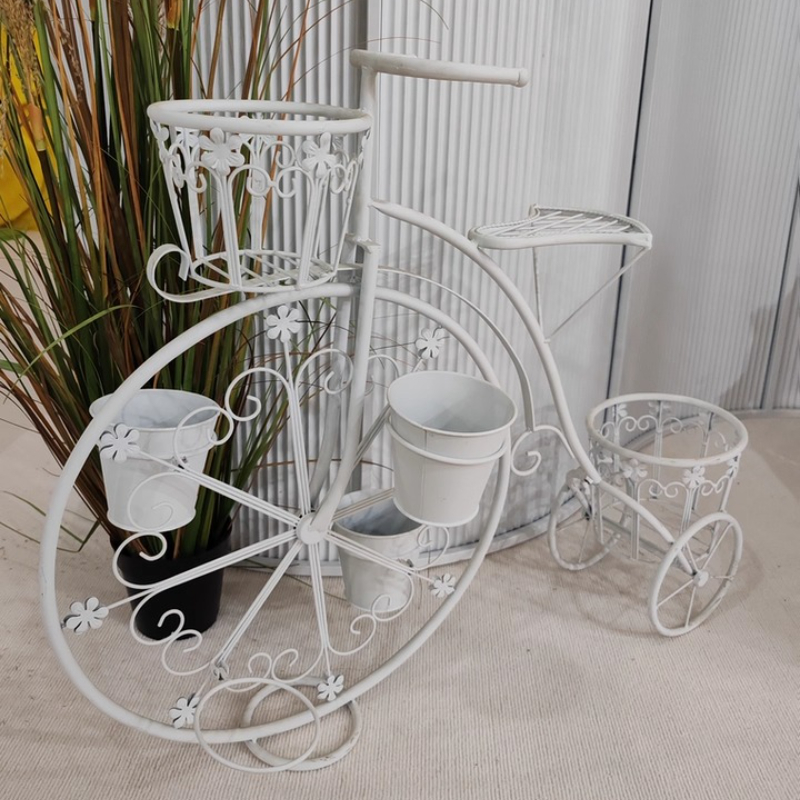 ヨーロピアンバイクプランター 鉄製フラワースタンド 庭用 多層バルコニー植物ホルダー クリエイティブ自転車をテーマにしたパティオ用ディスプレイ