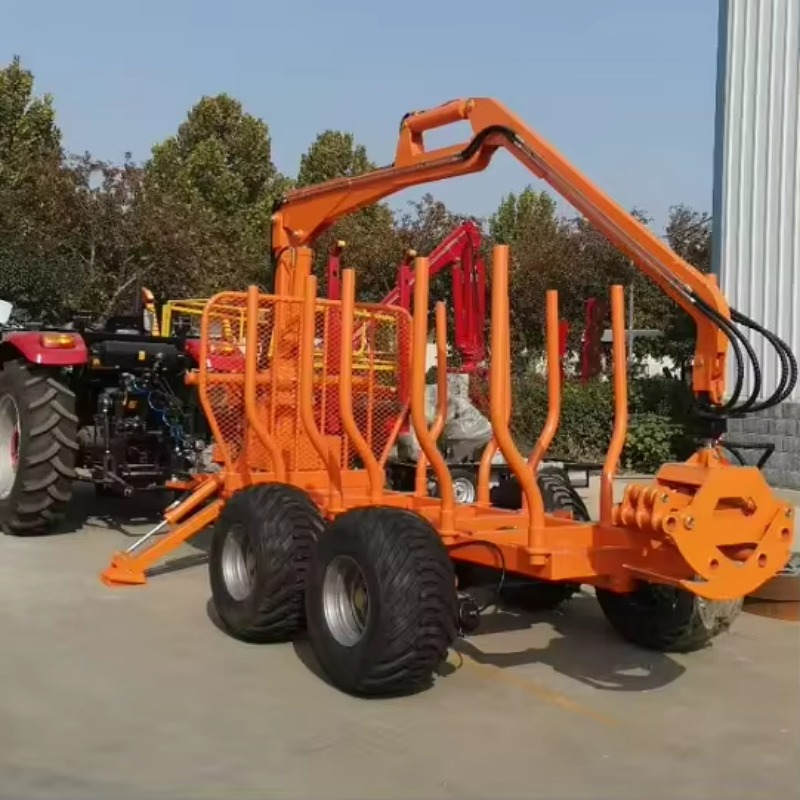 トラクター木材のこぎり機械のためのクレーンが付いているカスタマイズされた森林丸太トレーラー