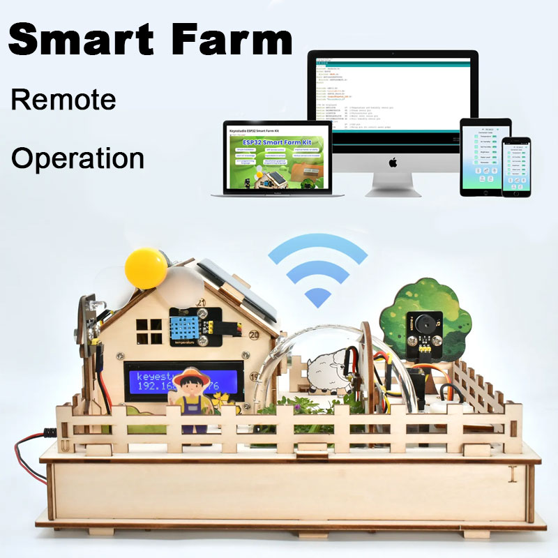 Keyestudio スマート ファーム IoT スターター キット Arduino/ESP32 互換スクラッチ 3.0 STEM 教育 DIY キット 農業プログラミング用