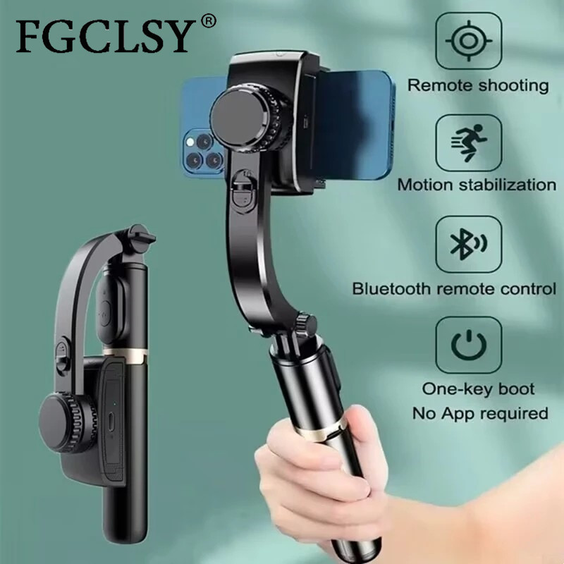 FGCLSY 2024 AI ビデオスタビライザー Bluetooth Selfie スティック三脚ジンバルスタビライザースマートフォン用ライブ垂直撮影ブラケット