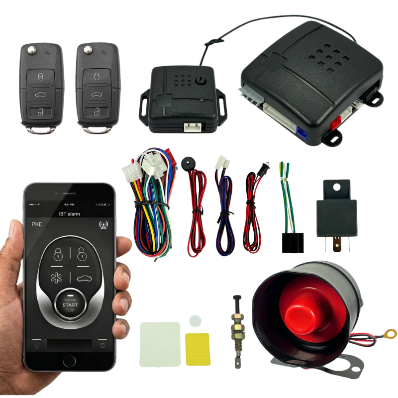 ユニバーサル 12V 車警報システム Bluetooth APP 制御リモートコントロール車両セキュリティ警報キットショックセンサー付き