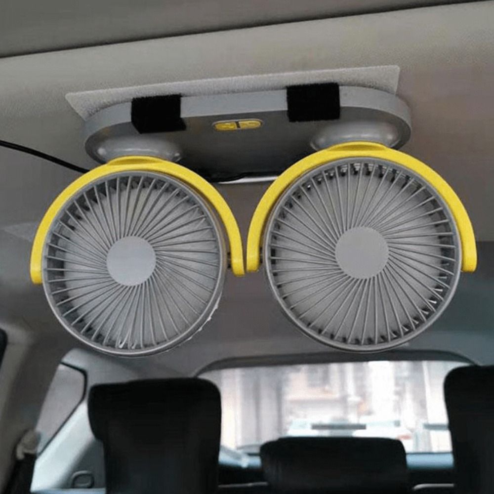 カーアクセサリー ABS 車ファン 12V 24V 3 スピードコントロール回転式双頭ファン USB 冷却空気サーキュレーターホームオフィス