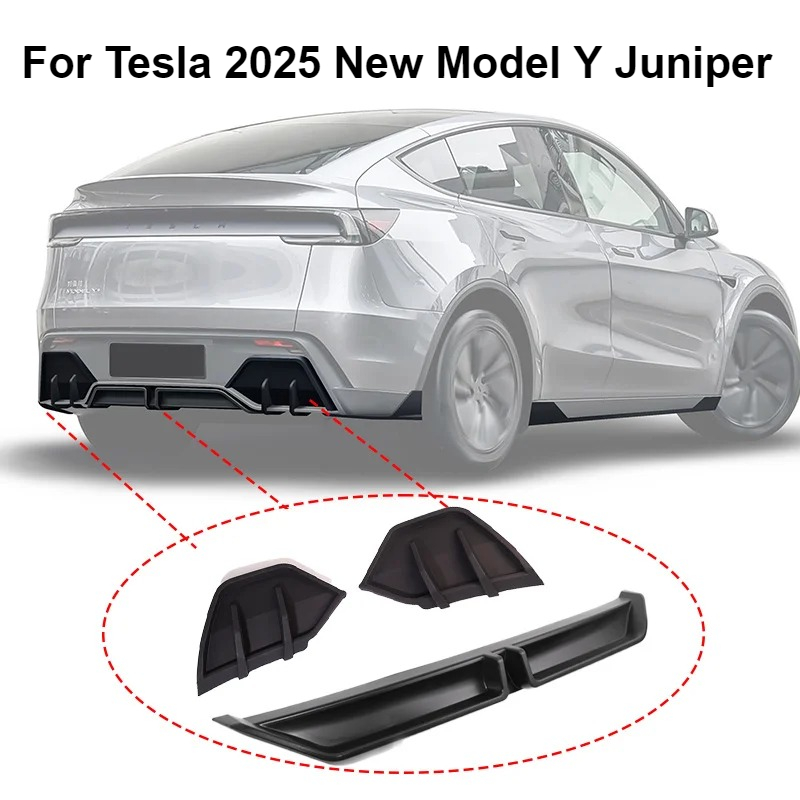 フィットテスラ 2025 新しいモデル Y ジュニパーリアバンパーディフューザーリップリアディフューザーシャークフィンデザイン PP 材料アクセサリー