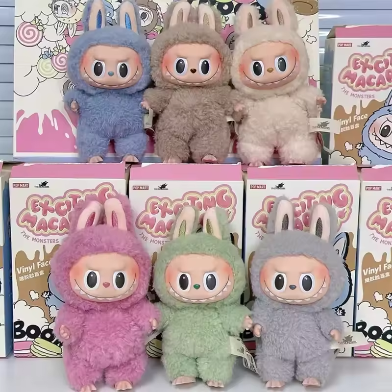 POPMART LABUBU モンスターエキサイティングマカロンシリーズブラインドボックスビニール人形ペンダントサプライズミステリーボックスかわいいアニメフィギュア
