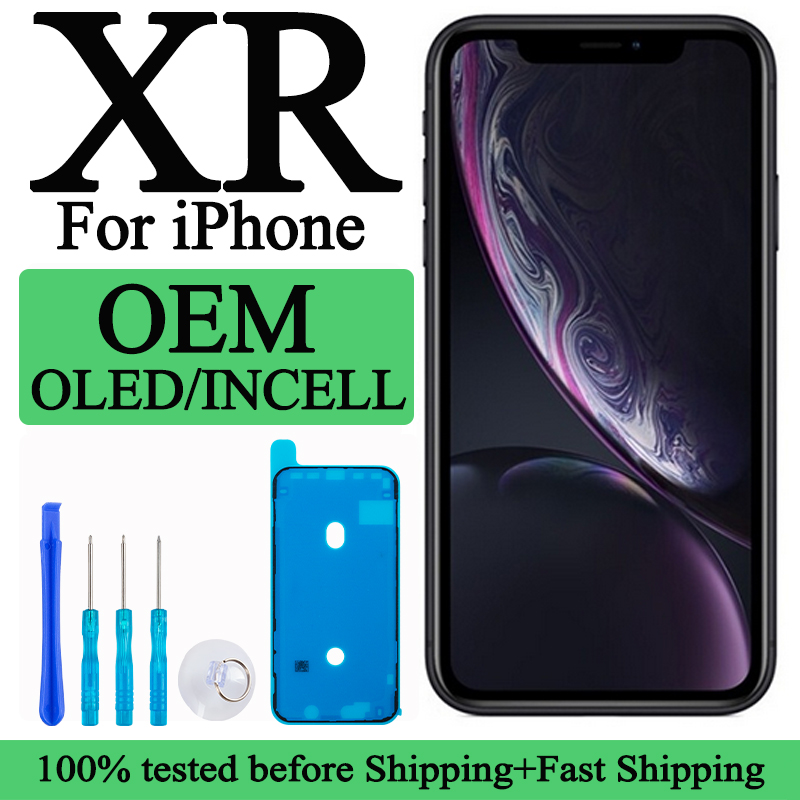 iPhone XR 用 100% テスト済み液晶ディスプレイ タッチ スクリーン交換用金属フレーム フル HD 耐久性のある簡単にインストールできる工場出荷時のスクリーン