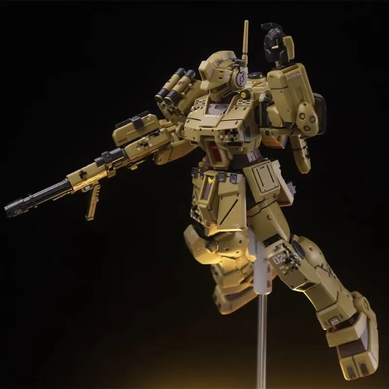 HG 1/144 RGM-79S ジム スパルタン砂漠バージョン アクションフィギュア メカ組立モデルキット 男の子のパズルのおもちゃ デスクトップ装飾品 人形収集