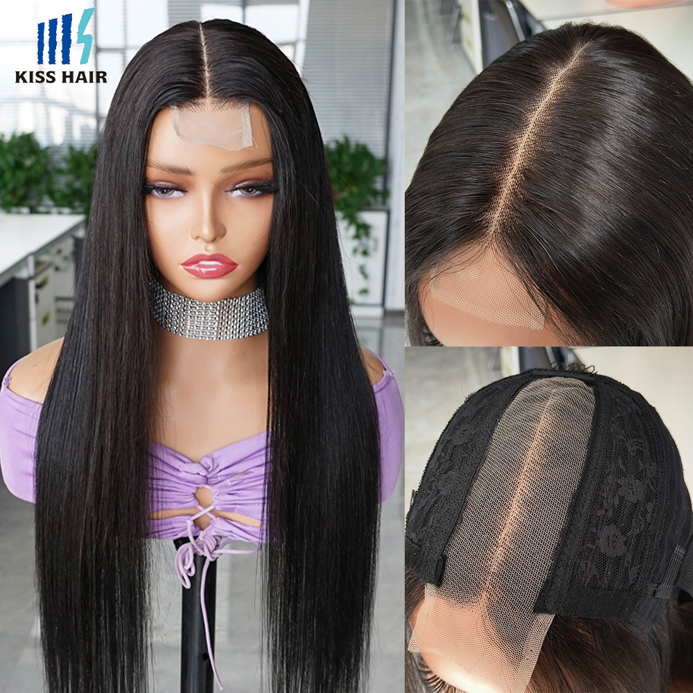 KissHair 2*6 レースウィッグ 250% 密度レミーブラジル人毛ウィッグシルキーストレート 2 × 6 レースキム閉鎖ディープミドル部エクステンション