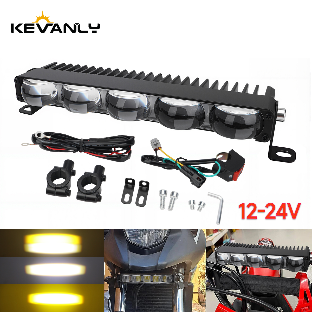 1 セット 5 レンズレーザー長列ワークライトバー白黄色フラッシュライト車のトラックのオフロード ATV UTV オートバイユニバーサルアクセサリー