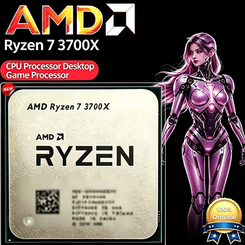 AMD Ryzen 7 3700X R7 3700X 3.6 GHz 8-Core 16-Thread for AM4 CPU Processor 65W 7NM L3=32M 100-000000071 Socket Without Packag