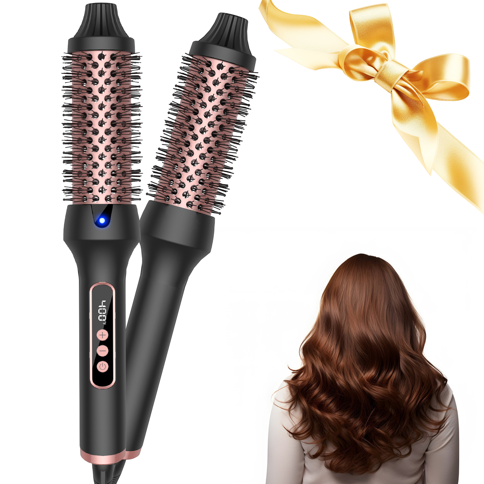 3 で 1 ヘアアイロンブラシダブル PTC 加熱ヘアカーリングコーム高速加熱サーマルブラシセラミックイオンヘアカーラースタイリングコーム