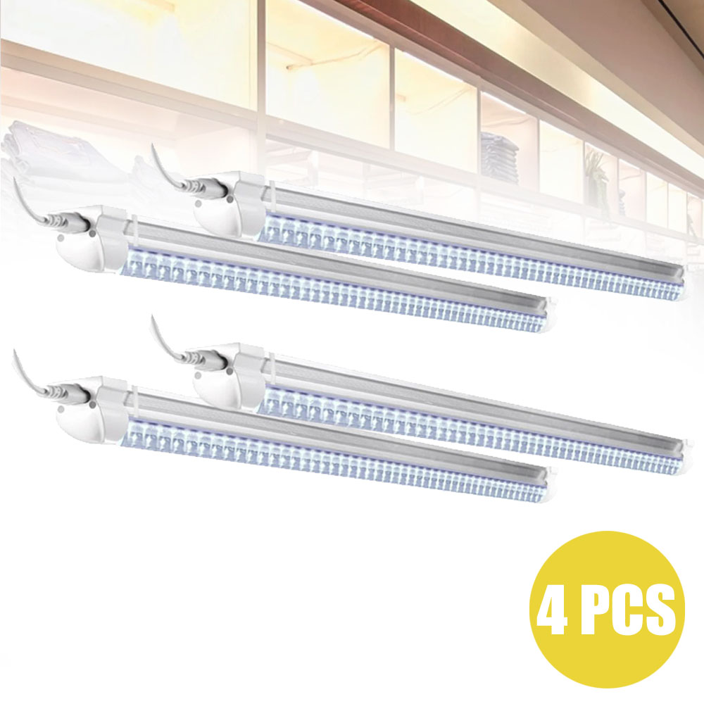 4 セット LED チューブライトバーホーム 4 個電球 265V アルミ 60 センチメートルショップランプワークベンチ倉庫照明スイッチキッチンクローゼット