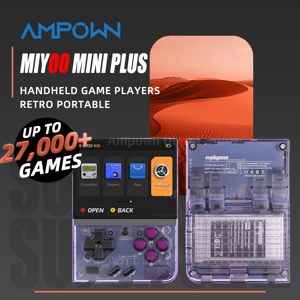 AMPOWN Miyoo Mini Plus コンソールハンドヘルドゲームプレーヤー 3.5 インチ IPS ポータブルレトロビデオゲーム Linux システム 3000mAh ワイヤレスエミュレータ