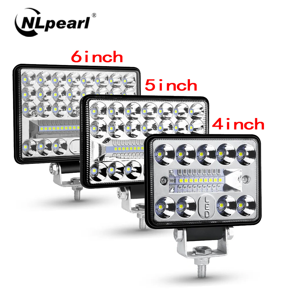 2 個 4 インチ 5 インチ LED ライトバーオフロードスポットフラッド 6 インチ LED ワークライトトラック車ボートトラクター 4x4 ATV ヘッドライト 12V 24V