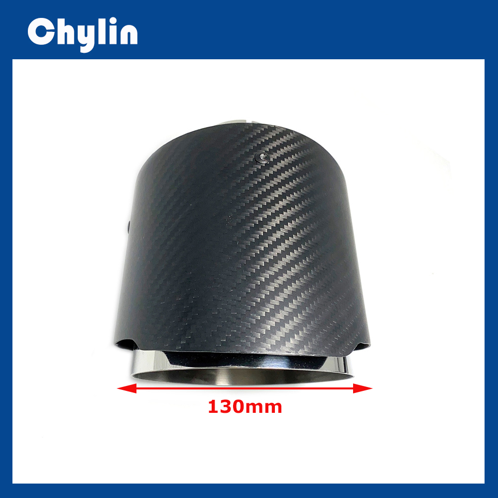 1 個シルバーステンレス鋼の排気管ユニバーサル車の出口 130 ミリメートルビッグマフラー先端カーボンファイバーリアテールパイプノズル Ak