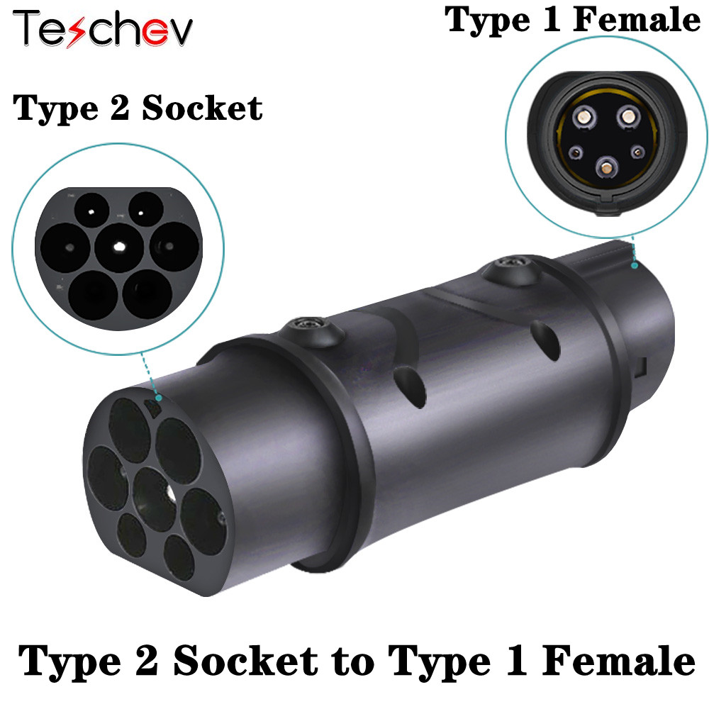 32A EV 充電器コンバータ充電ステーション IEC 62196 Type2 から J1772 Type1 および Type1 から GBT 電気自動車充電アダプタバレル