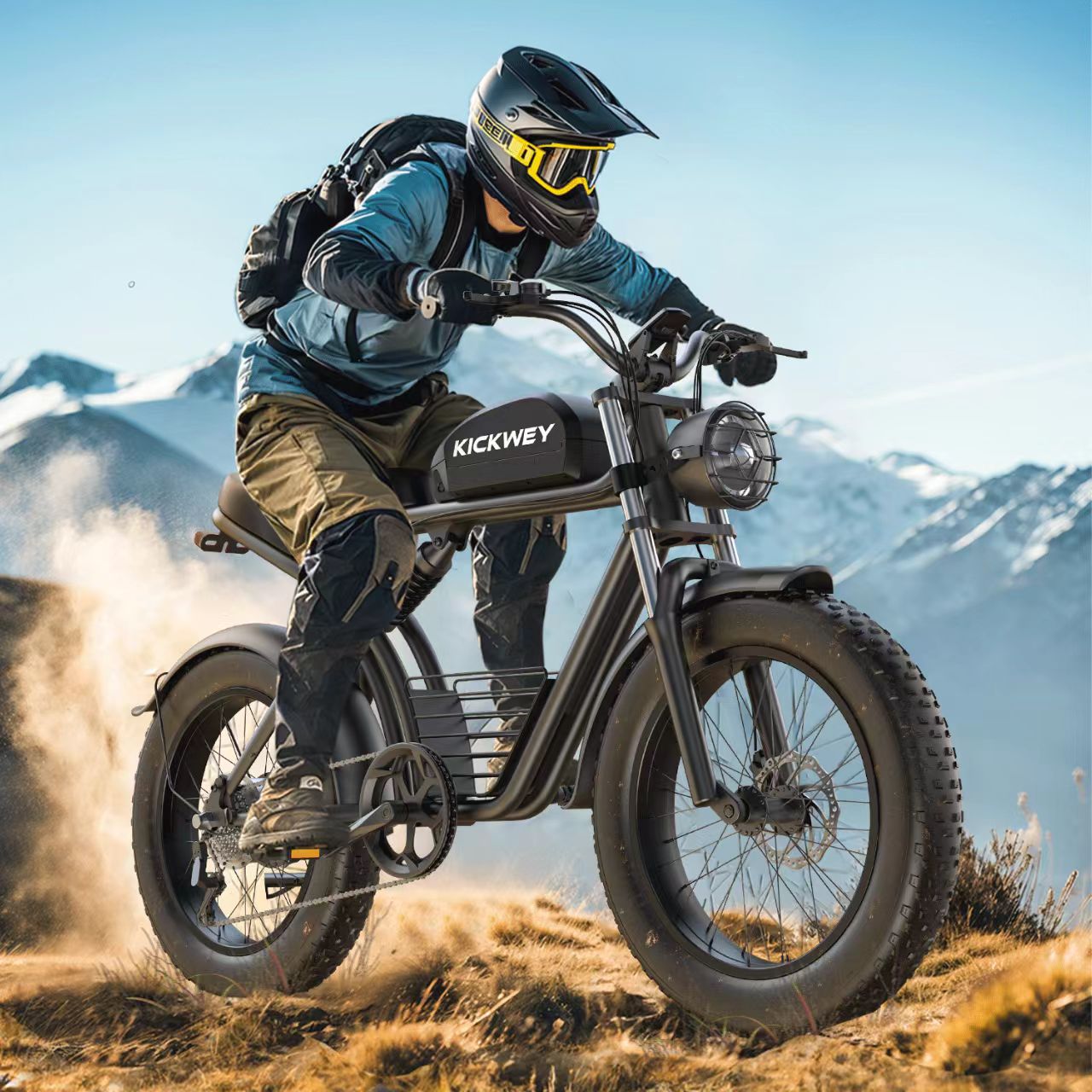 Kickwey K7 電動自転車 1500 ワットモーター 48V 23AH 大人用電動自転車 20 インチファットタイヤ 32MPH 7 スピードマウンテン電動自転車