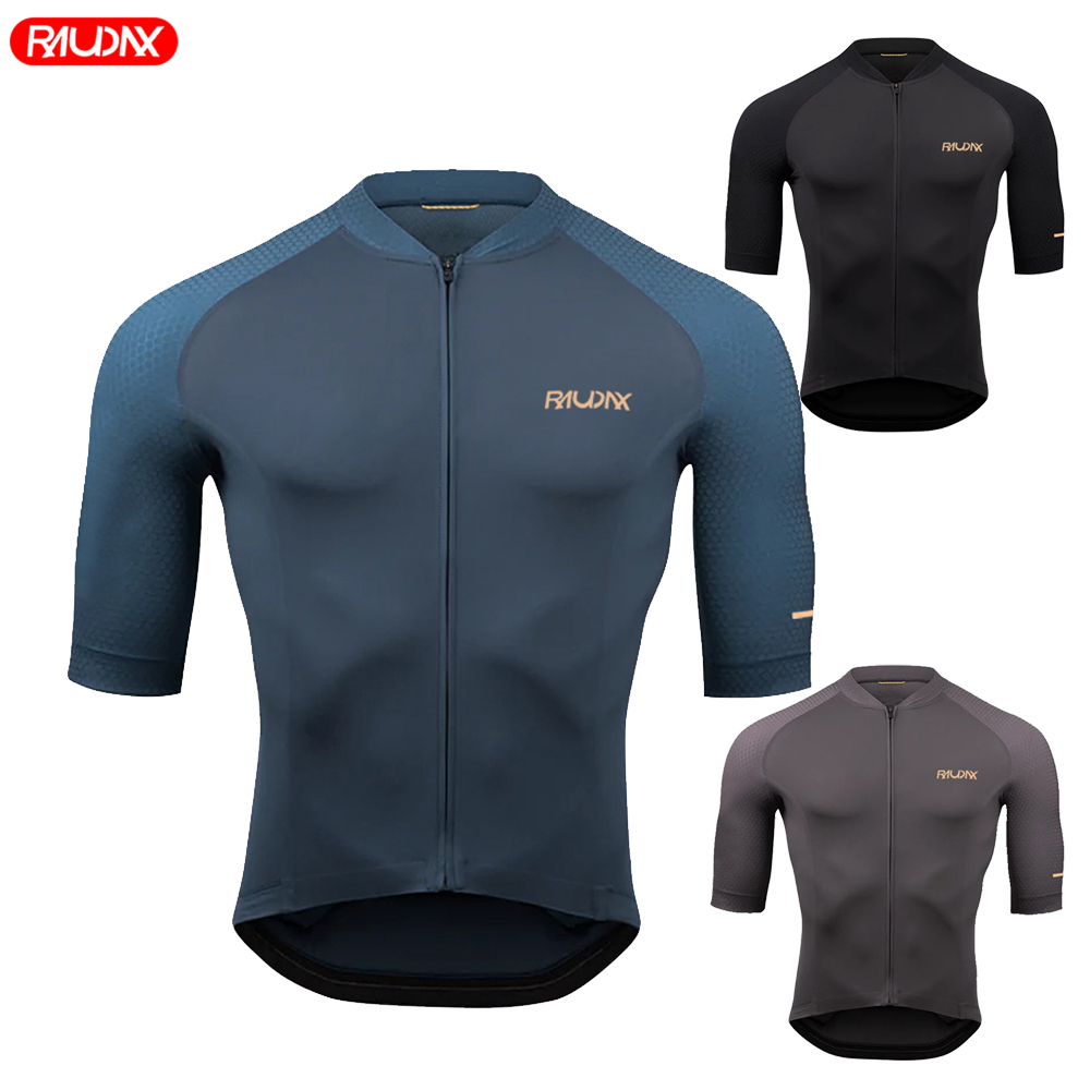 男性サイクリングジャージ RAUDAX 最高品質のサイクリングレーシングバイクシャツサイクリング服マイヨ夏 MTB Ropa Ciclismo 制服キット