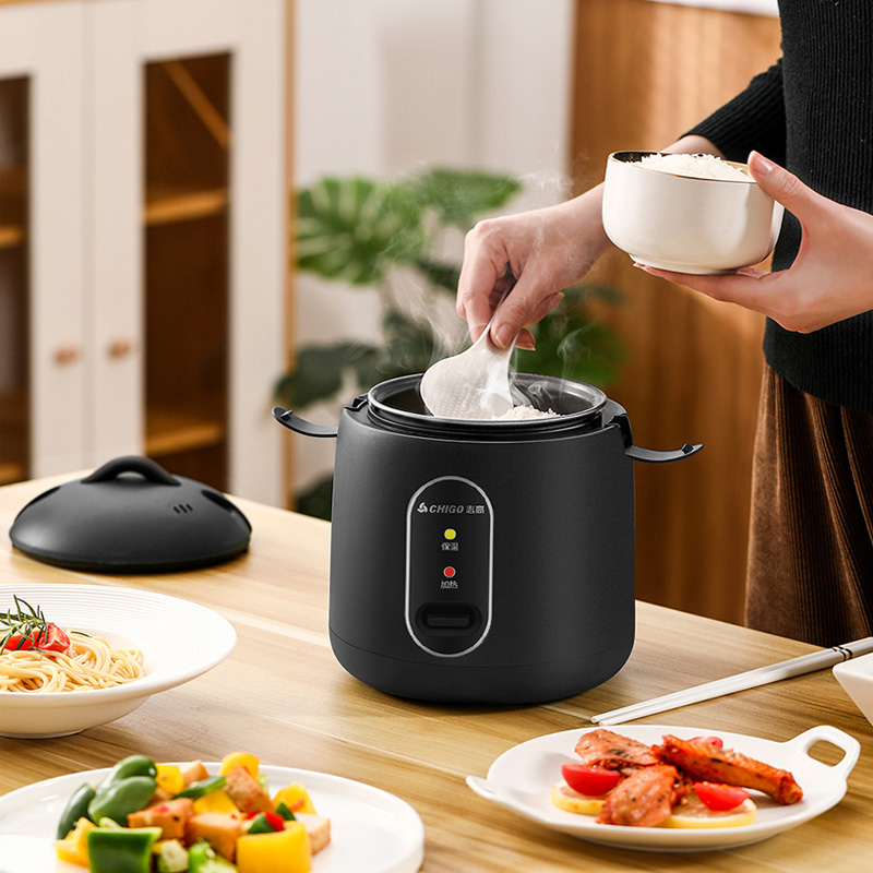 220V ミニ電気炊飯器寮オフィス 1.2L 低エネルギーノンスティックポットポータブル多機能食品蒸し器キッチン用品