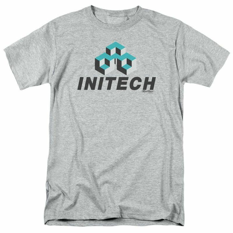 オフィス スペース Initech ロゴ T シャツ メンズ ライセンス コメディ映画 スポーツ グレー