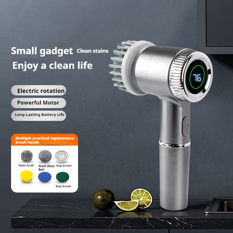 電動スピンスクラバー、浴室用コードレスクリーニングブラシ パワースクラバー、5つの交換可能なブラシヘッド付き、電動クリーニングブラシ