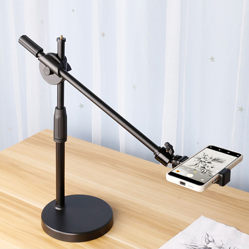 オーバーヘッド三脚テーブル卓上撮影スタンド三脚携帯電話ホルダーブームアーム付きスマートフォン写真撮影