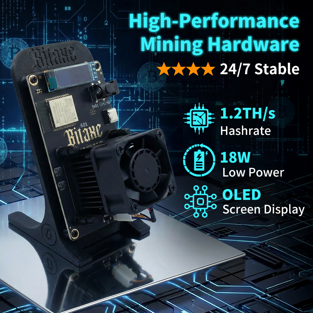 2026 最新 Bitaxe ガンマ 601 暗号マイニングマシン 1.1-1.2th/s 25 ワットオープンソースビットコインマイナー電源 Bitaxe Solo Miner