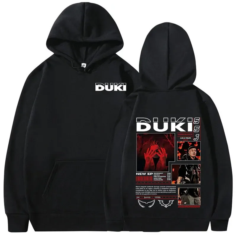 ラッパー Duki ADA ツアーマーチパーカー男性の女性の服ファッションヒップホップ特大フード付きスウェットカジュアル長袖プルオーバー