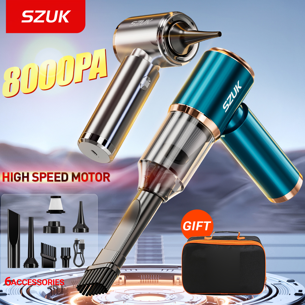SZUK 車用掃除機 車のキーボードと家庭用 強力コードレスクリーナー 強力な吸引力 ミニポータブル掃除機 ブロワー