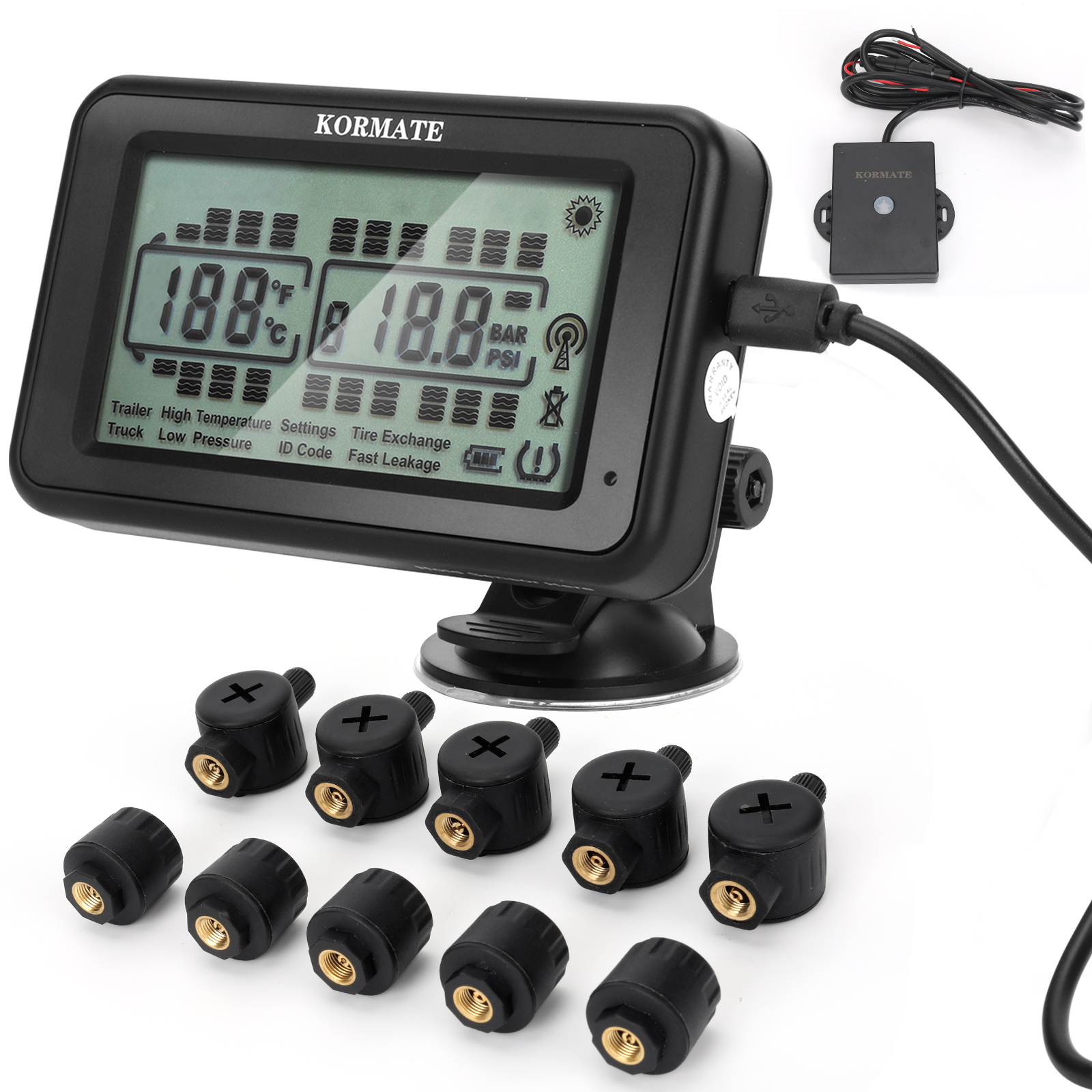 TPMS 4-28 ホイールパフォーマンスタイヤ空気圧監視システム、ブースター付き、適用トラック、（リピーターなし 4 および 6 センサーシステム）