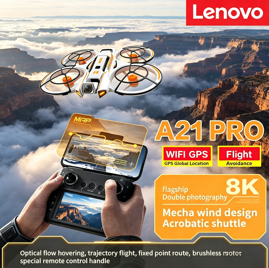 レノボ A21Pro ドローン 8K 4K GPS プロの航空写真リモートコントロール航空機 5G HD カメラクアッドコプターおもちゃ UAV 2026New