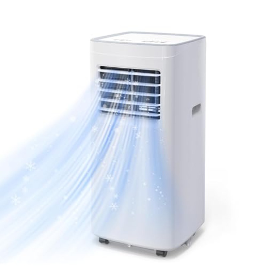 家庭用ポータブル エアコン、プラスチック ホワイト 8400 BTU ユニットは、3-in-1 機能で最大 350 平方フィートを冷却、リモコン、24