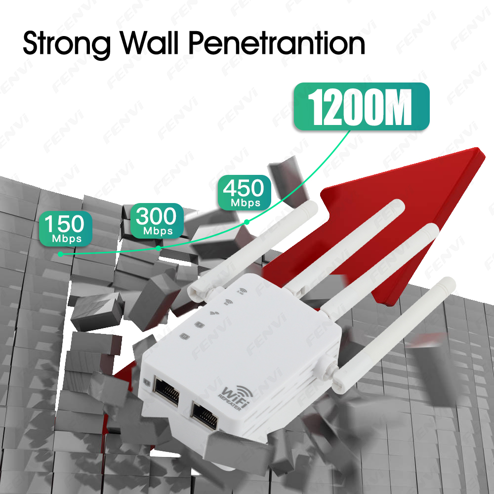 5Ghz 1200Mbps WiFiリピーターワイヤレスエクステンダーWiFiブースターデュアルバンド2.4G/5GHz WiFiアンプ長距離信号WiFiルーターホーム