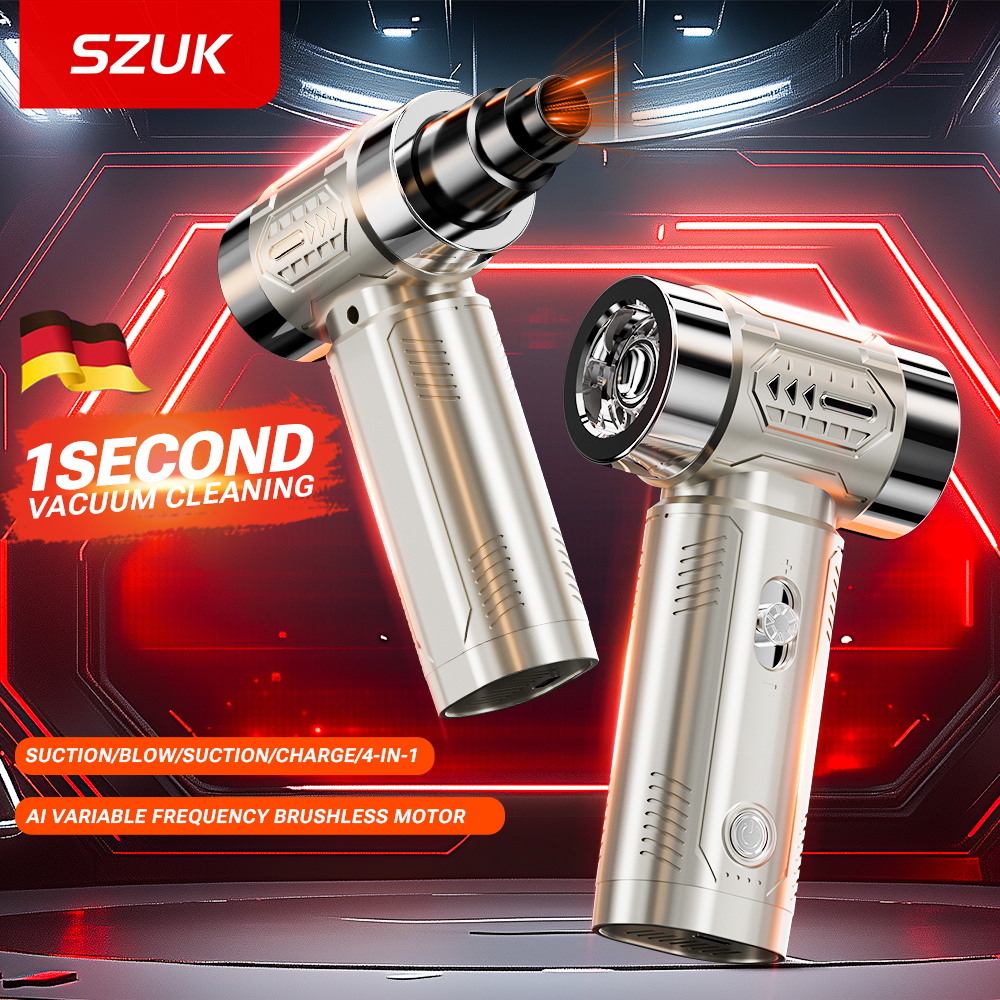 SZUK ハンドヘルド送風機ミニターボファンブラシレスモーターポータブルダクトブロワーワイヤレスターボファン高強力車掃除機