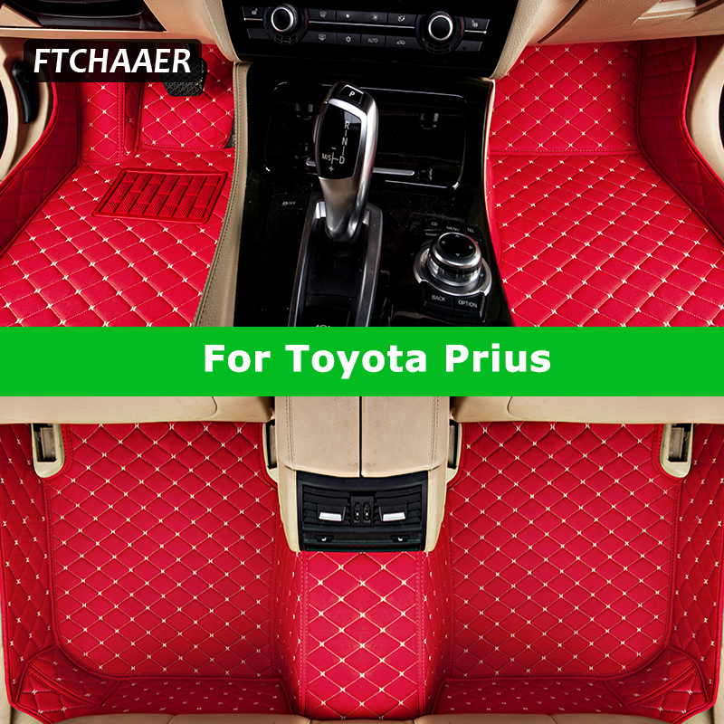 FTCHAAER カスタム車のフロアマットトヨタプリウス 2th 3th W2 W3 2003-2015 自動車カーペット Foot Coche Accessorie