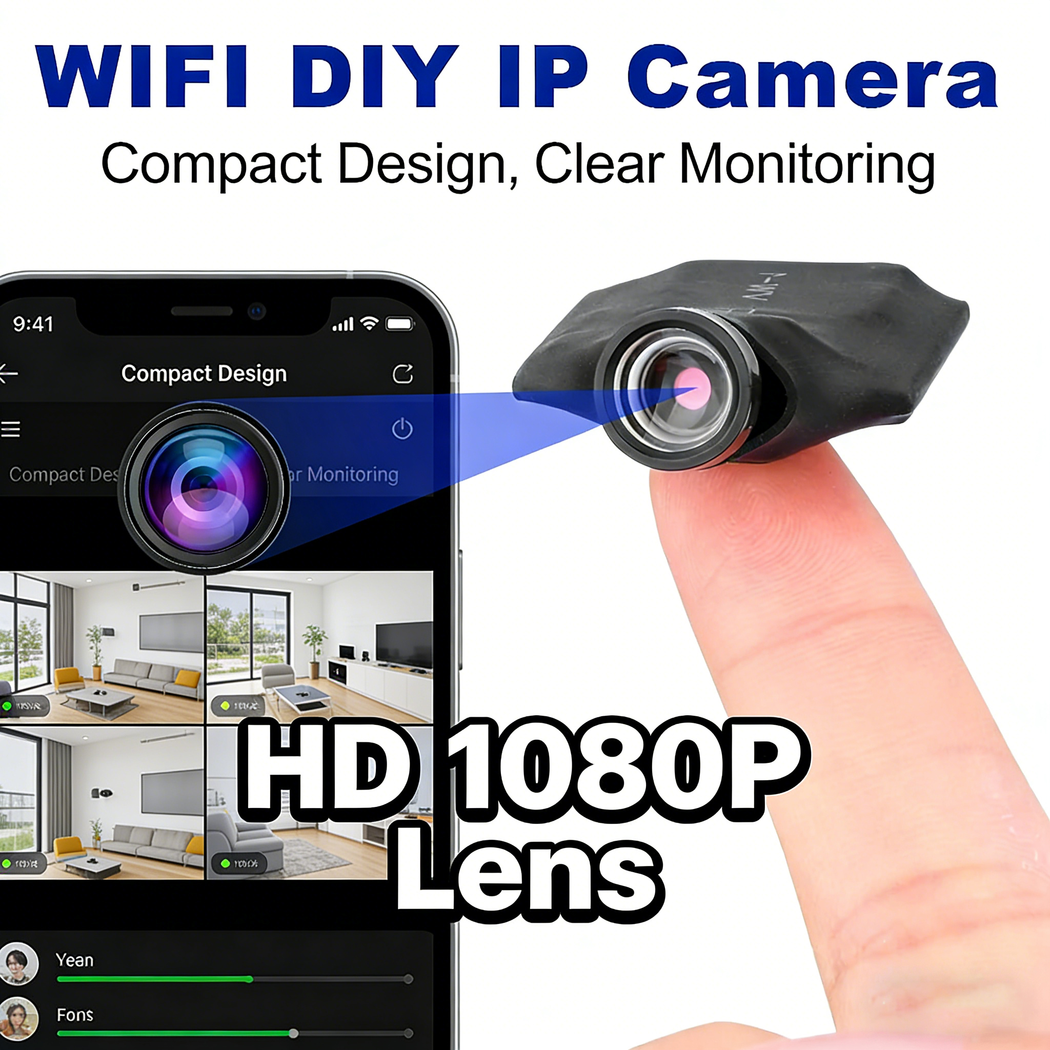 DIY ミニカメラモジュール WiFi カメラ 1080P HD ビデオレコーダーモーション検出ホームセキュリティ監視ビデオカメラリモートビュー