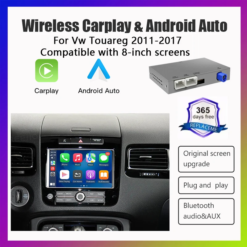 ワイヤレス Carplay Android Auto フォルクスワーゲン トゥアレグ用 8 インチ画面 RNS850 2011-2018 ミラーリングカープレイ AirPlay マルチメディア