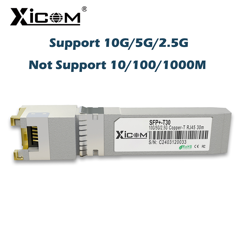 Xicom 10G RJ45 SFP 銅モジュール 10G/5G/2.5G RJ45 ポート トランシーバー 10GBase-T RJ45 Cisco/Mikrotik イーサネット スイッチと互換性あり