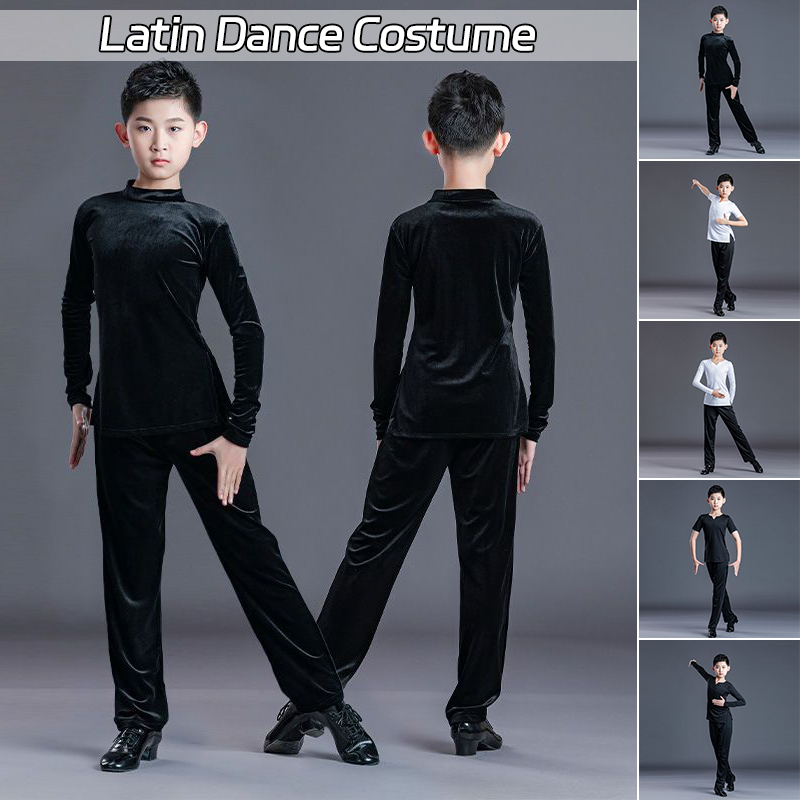 子供ラテンダンス衣装シャツパンツスーツ男の子社交ダンストップスタンゴラテン練習競技パフォーマンス衣装