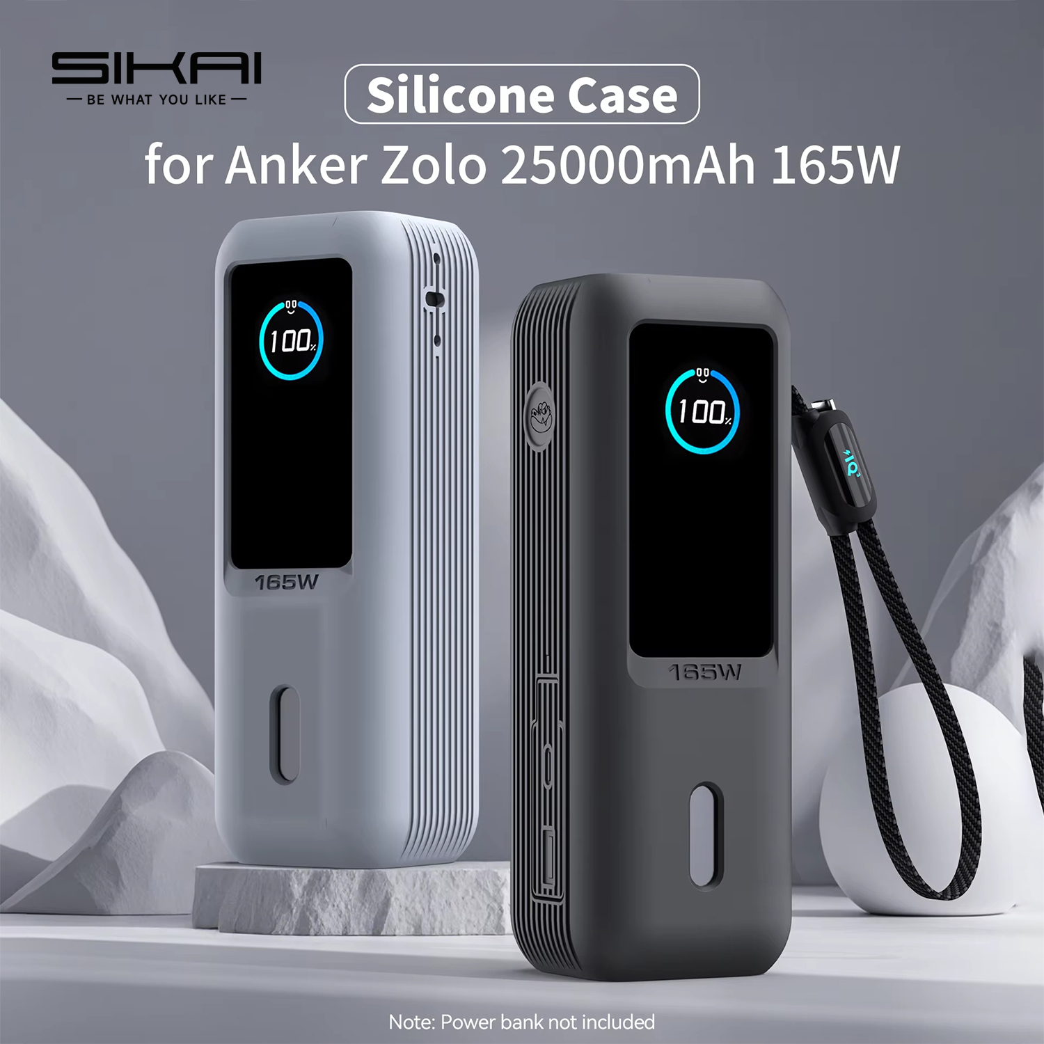 シリコンケース Anker Zolo 25000mAh 165 ワットパワーバンクポータブル充電器保護ケーストラベルキャリングケース TF/SIM 収納バッグ