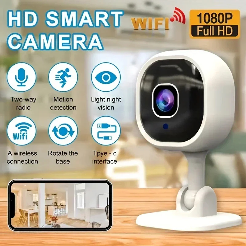 1080p HD Wifi カメラ屋内ミニホーム監視カメラナイトビジョン双方向オーディオ人間検出 2.4 グラムセキュリティカメラ